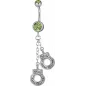 Piercing nombril Swarovski menottes vert