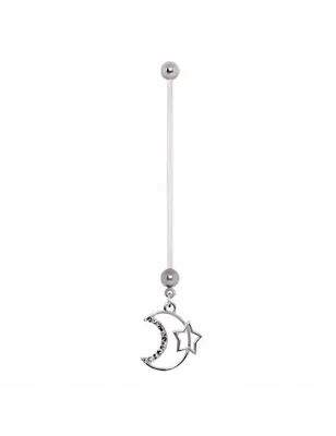 Piercing nombril de grossesse lune et étoile