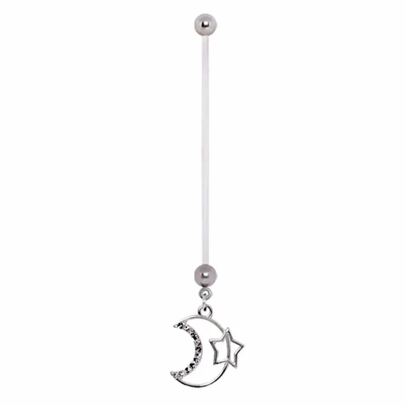 Piercing nombril de grossesse lune et étoile