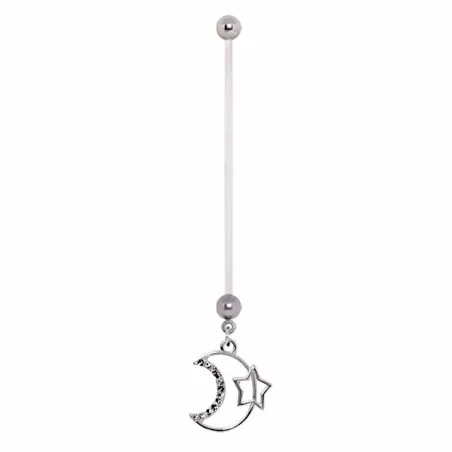 Piercing nombril de grossesse lune et étoile