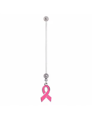 Piercing nombril de grossesse ruban rose