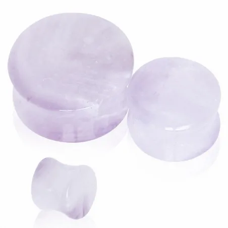 Piercing plug pierre améthyste claire