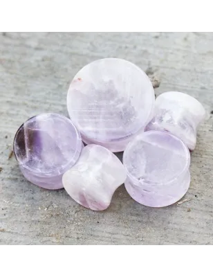 Piercing plug pierre améthyste claire