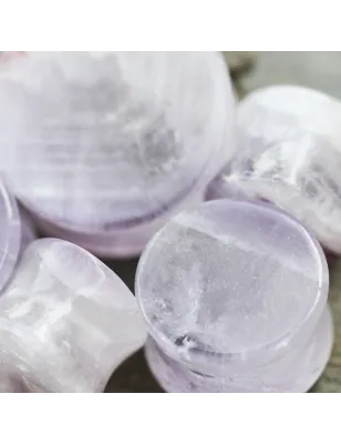 Piercing plug pierre améthyste claire