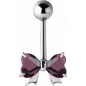 Piercing nombril noeud Crystal Swarovski Violet