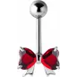 Piercing nombril noeud Crystal Swarovski Rouge
