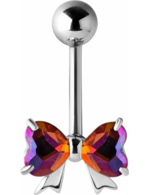 Piercing nombril noeud Crystal Swarovski Multicolore