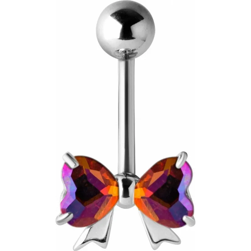 Piercing nombril noeud Crystal Swarovski Multicolore
