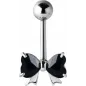 Piercing nombril noeud Crystal Swarovski Noir
