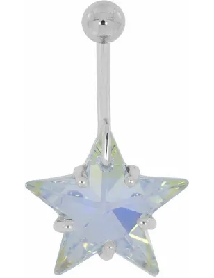 Piercing nombril étoile Crystal Swarovski Aurore Boréale