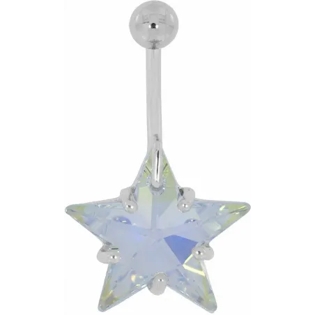 Piercing nombril étoile Crystal Swarovski Aurore Boréale