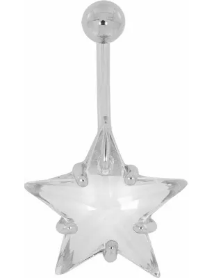 Piercing nombril étoile Crystal Swarovski Blanc