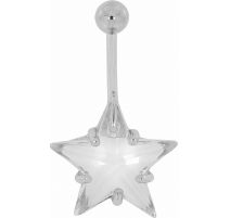 Piercing nombril étoile Crystal Swarovski Blanc