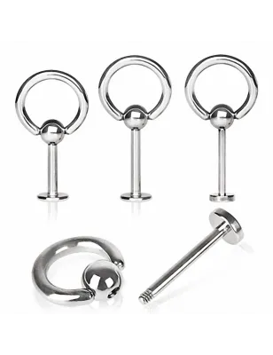 Piercing labret avec anneau captif