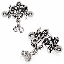Piercing cartilage hélix manchette floral