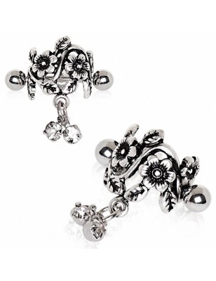 Piercing cartilage hélix manchette floral