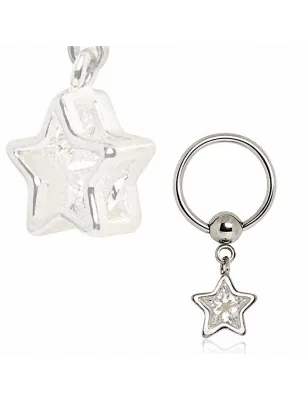 Piercing anneau captif pendenti étoile