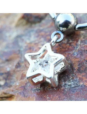 Piercing anneau captif pendenti étoile