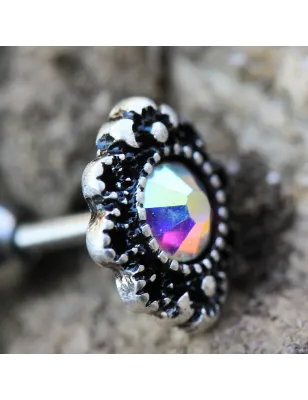 Piercing cartilage hélix gemme aurore boréale