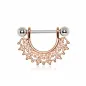 Piercing téton plaqué or rose filigrane