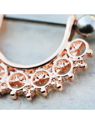Piercing téton plaqué or rose filigrane