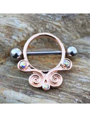 Piercing téton plaqué or rose renaissance