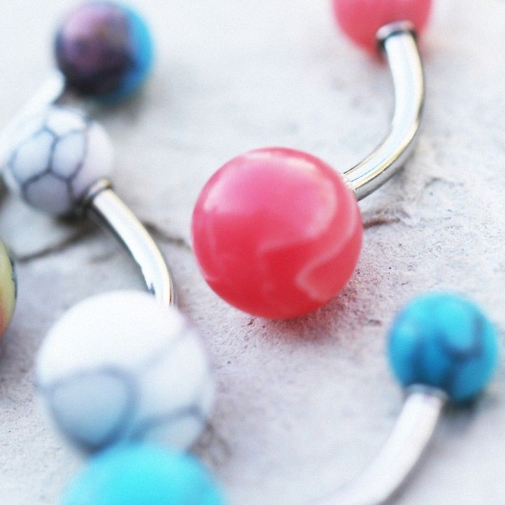 Piercing nombril sirène nacre abalone