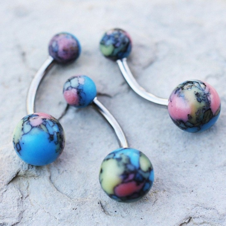 Piercing nombril sirène nacre abalone