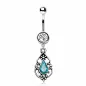 Piercing nombril pendentif antique turquoise