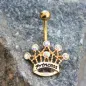 Piercing nombril plaqué or couronne de princesse