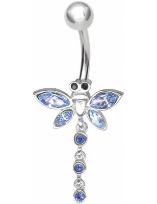 Piercing nombril Libellule Crystal Swarovski Tanzanite