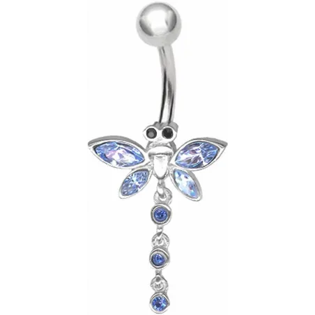 Piercing nombril Libellule Crystal Swarovski Tanzanite