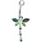 Piercing nombril Libellule Crystal Swarovski Vert