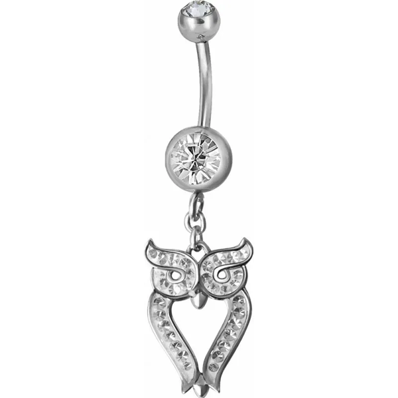 Piercing nombril hibou Crystal Swarovski blanc
