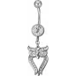 Piercing nombril hibou Crystal Swarovski blanc