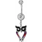 Piercing nombril hibou Crystal Swarovski multicolore