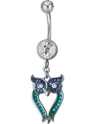 Piercing nombril hibou Crystal Swarovski turquoise