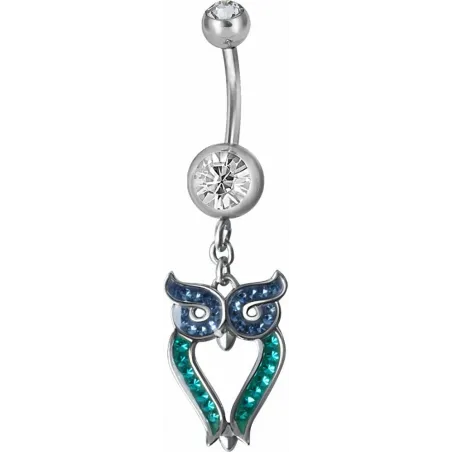 Piercing nombril hibou Crystal Swarovski turquoise