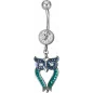 Piercing nombril hibou Crystal Swarovski turquoise