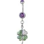 Piercing nombril trèfle Swarovski violet