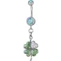 Piercing nombril trèfle Swarovski turquoise Piercing nombril trèfle Swarovski turquoise