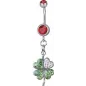 Piercing nombril trèfle Swarovski rouge