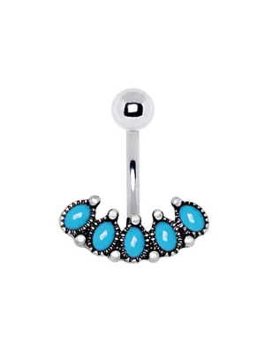 Piercing nombril antique turquoise