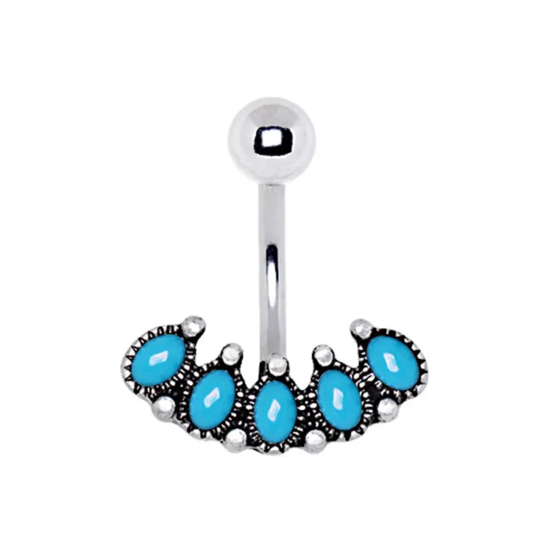 Piercing nombril antique turquoise