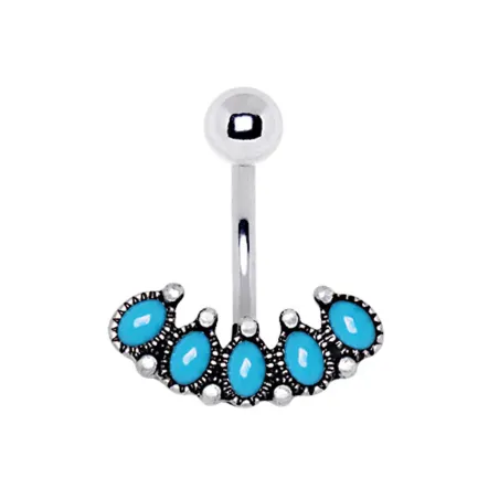 Piercing nombril antique turquoise
