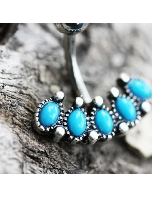 Piercing nombril antique turquoise