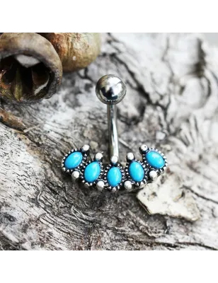 Piercing nombril antique turquoise