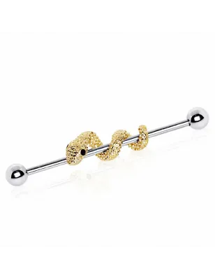 Piercing industriel serpent doré