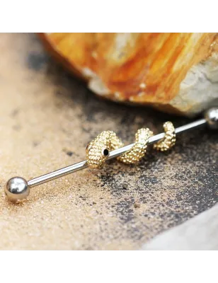 Piercing industriel serpent doré