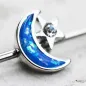Piercing oreille industriel lune opale bleue